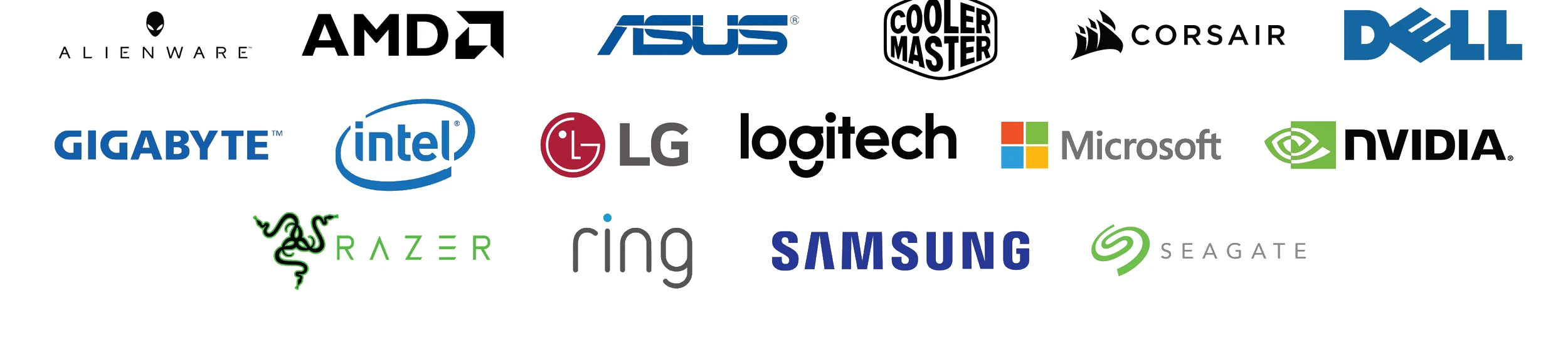 Brands ICS works with include Alienware, AMD, ASUS, Cooler Master, Corsair, Dell, Gigabyte, Intel, LG, Logitech, Microsoft, Nvidia, Razer, Ring, Samsung and Seagate.